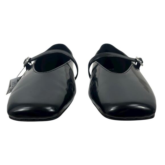 Mango Jewel Strap Glossy Mary Jane Ballet Flats Black Women Size 39/ 8.5 - Picture 6 of 13